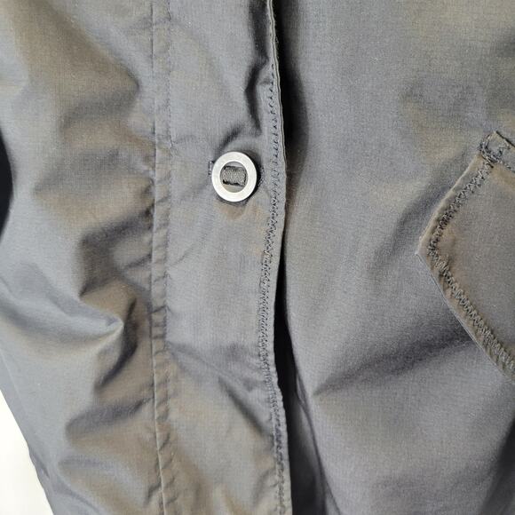 Land's End Black Mid-Length Windbreaker with Removeable hood, M - Picture 4 of 11